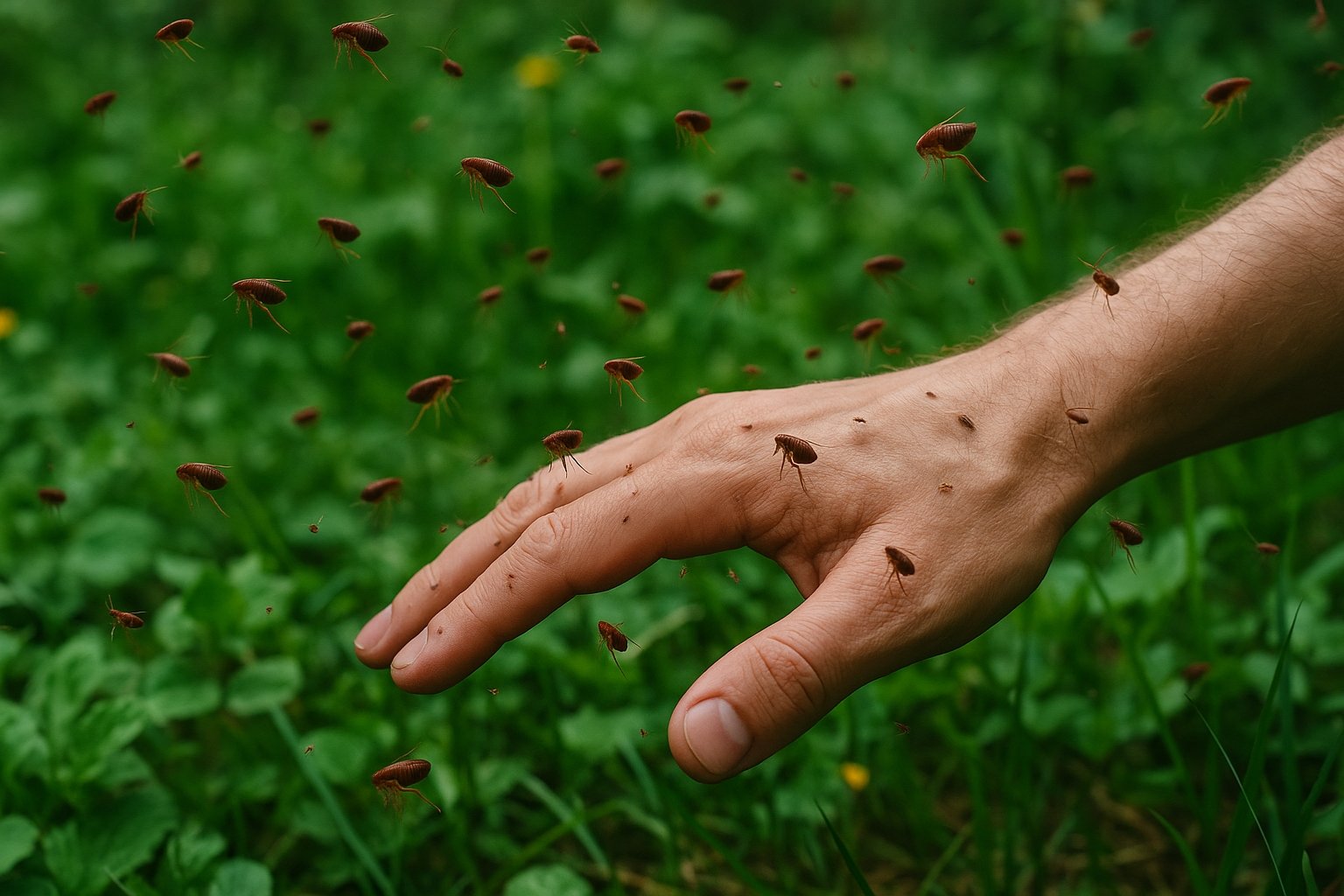 Envahi de puces dans le jardin