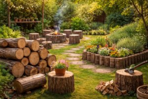 Que faire avec des rondins de bois dans le jardin