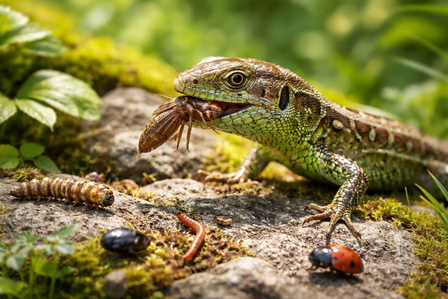 Que mange un lézard de jardin